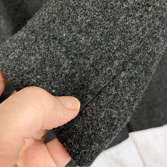 Izzi Collections Women's Pea Coat Size Large 100% Wool Single Breasted Gray - Picture 10 of 10